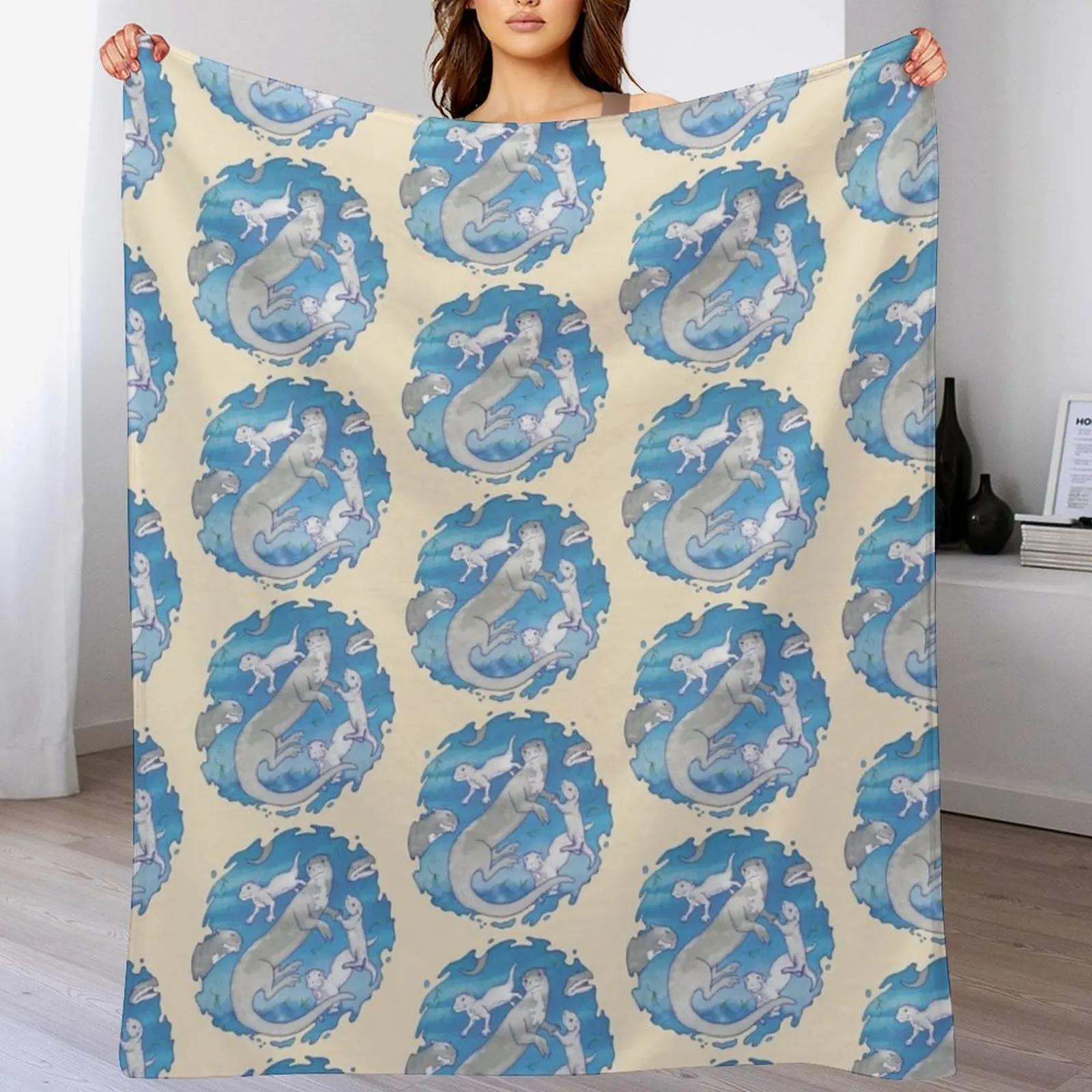 Giant River Otter Throw Blanket Fuzzy Plush Throw Blanket for Sofa Chair 102x76cm(40x30in)