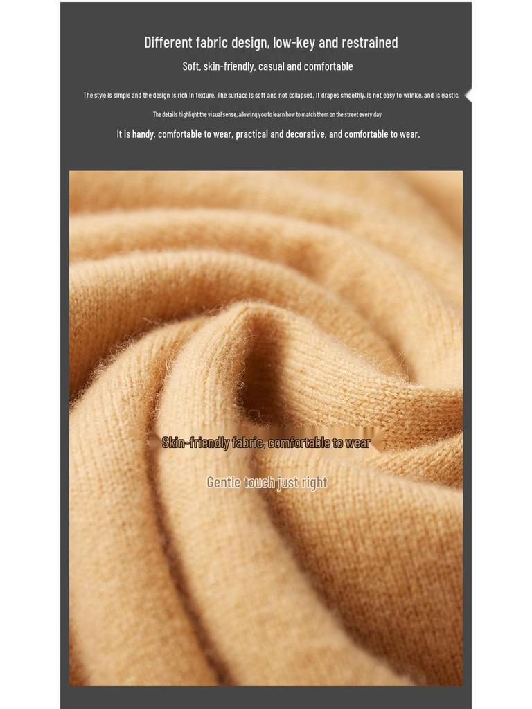 Men's Round Neck Cashmere Sweater - Business Casual, Loose Fit, Autumn Winter Knitwear