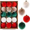 Ornement d'arbre de Noël en peluche floquée velours 6cm/8cm