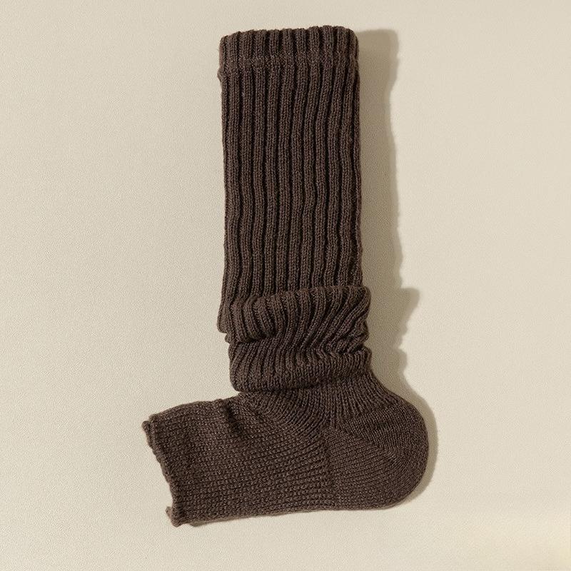 Cotton Pile Sock Set for Women in Winter, White, Warm, Double-needle Leg Coverings, Grey, Spring-autumn Knitted Stockings