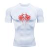 Men's Compression Fitness Sports T-shirt Red Blood Dripping Thorn Cross Print Quick Dry Breathable Workout Gym Training Active Tee for Running Athleti