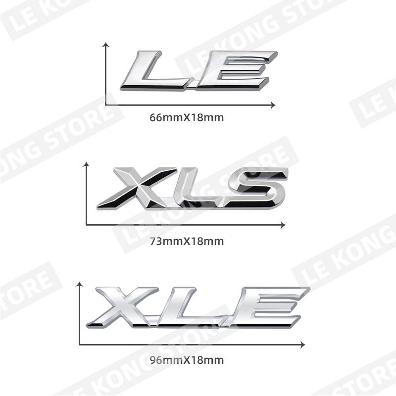 FVEX7 LE XLE XLS Badge Car Head Trunk Body Sticker Decal Emblem Accessories For Toyota Corolla Yaris Camry Auris Rav Metal Car Styling