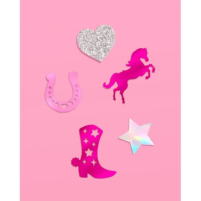 xo, Fetti Pink Pony Club Confetti - 200 pcs | Cowgirl Tablescape, Silver Glitter Bachelorette, Western Table Decor, Birthday Decorations, Cute Party