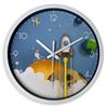 1pc 8-inch Children Cartoon Astronaut Wall Clock, Silent Clock for Home, Living Room, Bedroom, Study, Bathroom Decoration