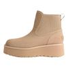 Cityfunc Piele de Vacă Split Slip-On Confortabili Ghete Chelsea 5.1cm Ghete Femei Muștar 1173258-MDSD