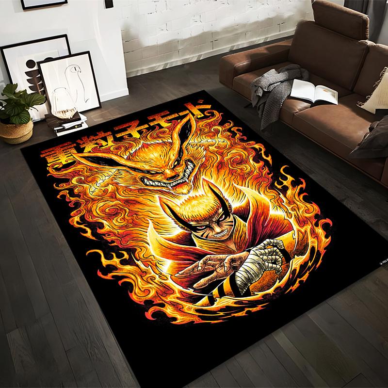 

Anime Style Fiery Warrior Carpet with Vibrant Flame Design Home Decor Suitable for use as an anti-slip for living room bedroom sofas 40x60cm( 15x23in )