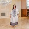 Indonesia Middle East Dubai Arab Turkey Fixed Bead Rhinestone Printing a Word Dress Robe Gown Dresses