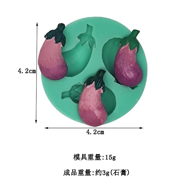 Mini Fruit Vegetable Fondant Silicone Mold Grape Radish Mushroom Pumpkin Chocolate Mould Cake Decorating Tool Polymer Clay Mold