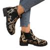 Large Size Printed Martin Boots for Women's Autumn and Winter New European and American Style Chelsea Boots for Women