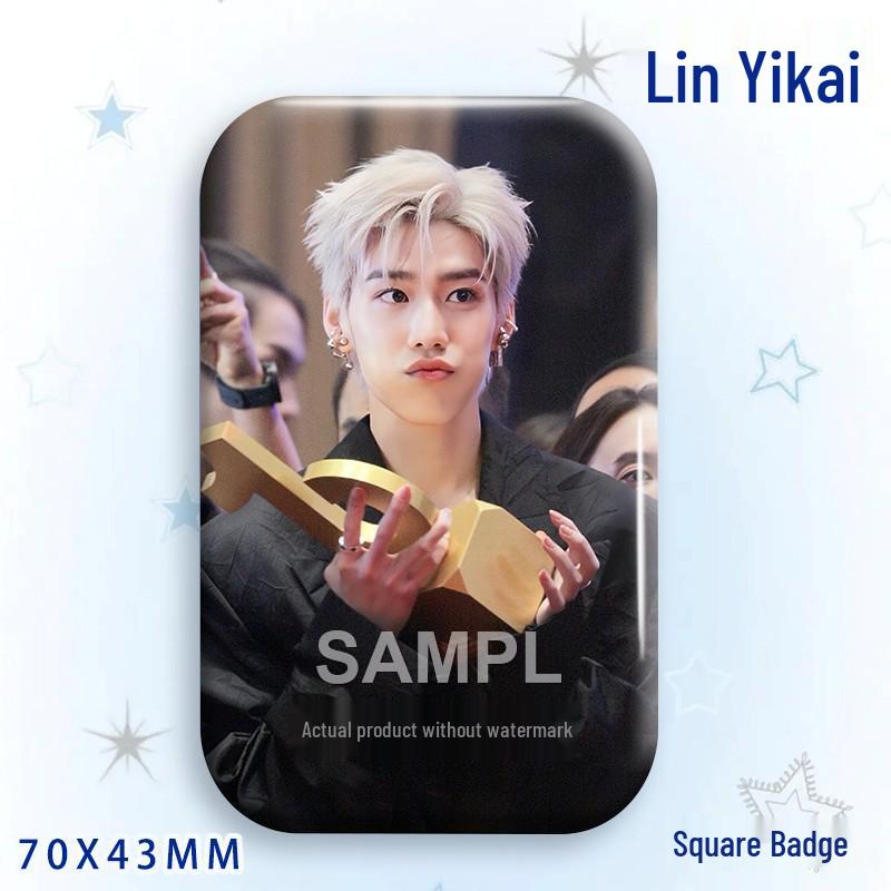 Thai Star PP Lin Yikai Konzert Support-Abzeichen: Lasergeschnittenes quadratisches Broschenornament