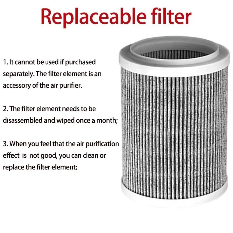 Smart Air Purifier 3-Speed Formaldehyde Air Cleaner Household Negative Ions Generator, Filter Purification, Desktop Air Purifier