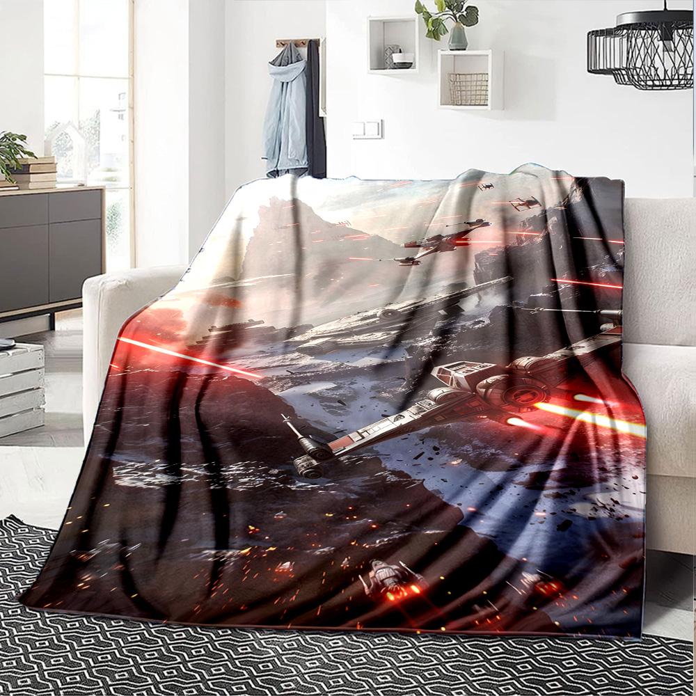 Star Wars Blanket Warmthful Decor Suitable for Seaside Bed Bedding Four Seasons Universal Modern Style Gift for Travel Home Birthdays