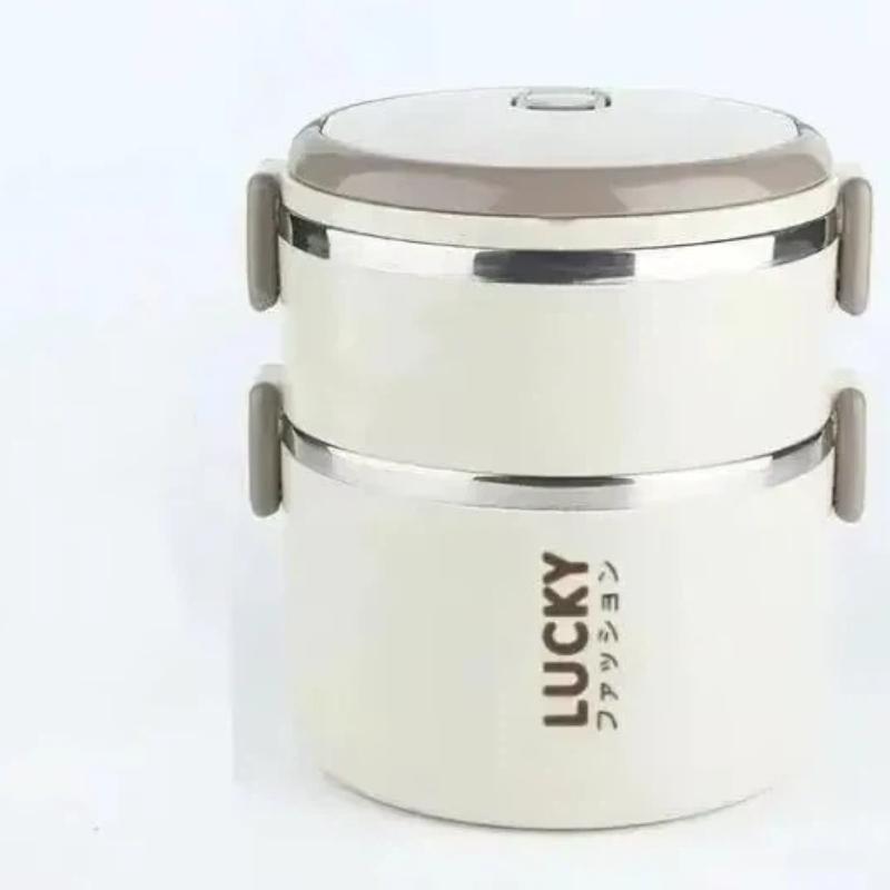 2-layer Stainless Steel Insulated Lunch Box Student Office Worker Portable Insulated Lunch Box Home Large Capacity Bento Box 2 layer