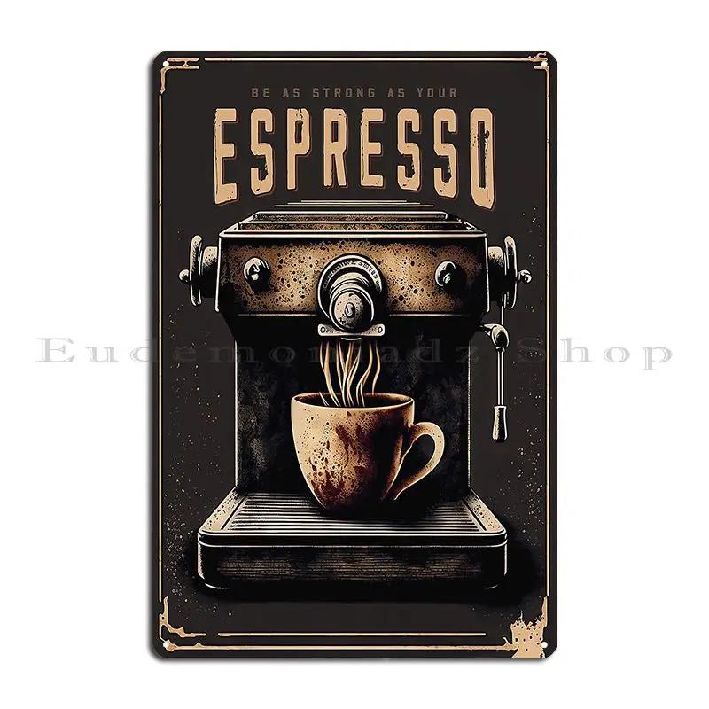 Starožitný Coffee Wall Art Print Dokonalý doplněk do sbírky každého milovníka kávy Kovový Club Cave Designový Plechový Značka Plakát