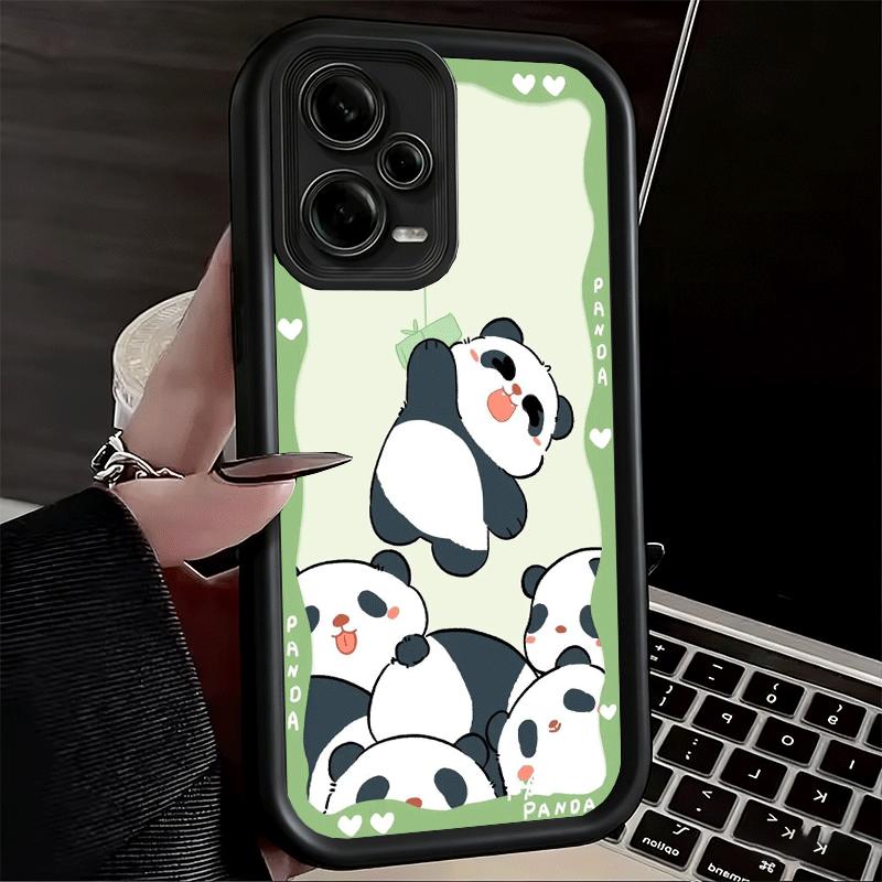 Cute Cartoon Panda Soft Phone Case for Xiaomi Poco X7 X6 X5 Pro X4 Gt X3 F7 Ultra M8 M7 Redmi 15C 15 14C 13 13C 12 12C 10 10C