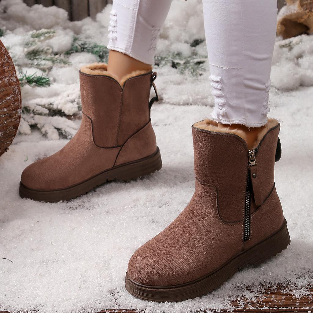 Fashion Snow Boots Women's Winter New 2025 Korean Edition with Velvet Warm Cotton Shoes Women's Boots