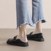 Mocassini da donna primavera e autunno scarpe singole jk versatili plateau primavera neri a un pedale tacco spesso retrò stile britannico scarpe in piccola pelle