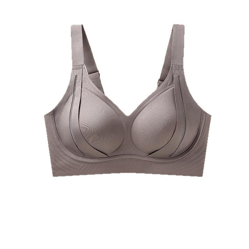 Skin Tone Seamless Wireless Support Bra With Wide Adjustable Straps M серый