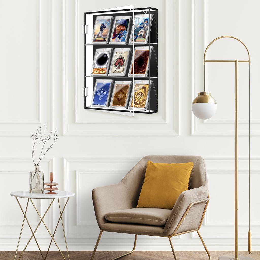 15Pcs Magnetic Card Holder Support Set Protectors Hard Plastic Sleeves Trading Display Case Baseball Football Sports Yugioh Card