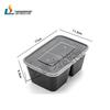 Disposable 2-Compartment Plastic Takeout Lunch Boxes
