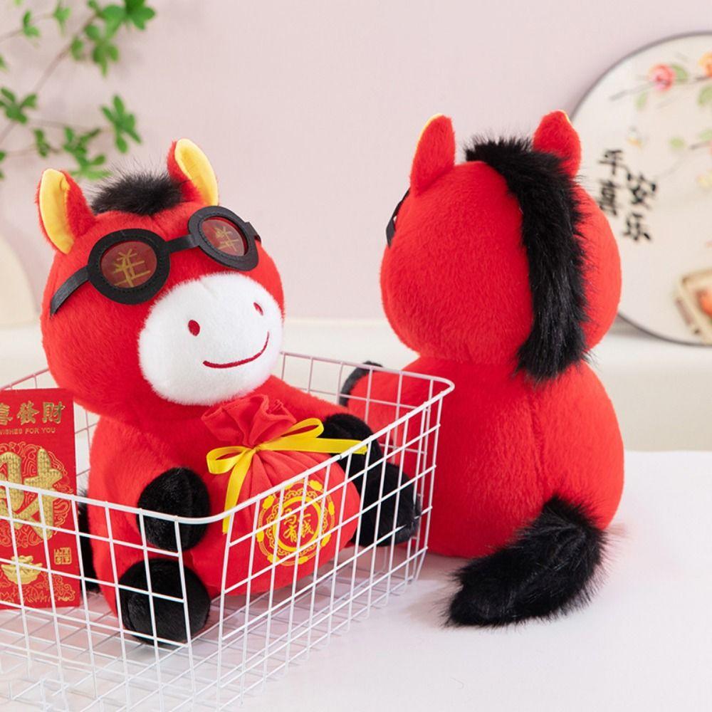 Mascot Dolls Zodiac Pony Figurine PP Cotton Filling Cute Horse Stuffed Animal  Year of Horse