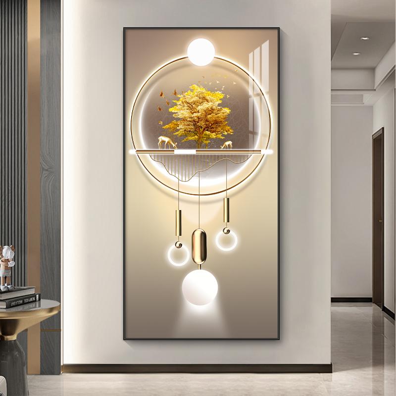 

Абстрактная роскошная золотая картина на холсте, богатое дерево, свет, настенное искусство, постеры с оленями и принты для гостиной, крыльца, декора коридора 60X120cm Unframed ауреолин