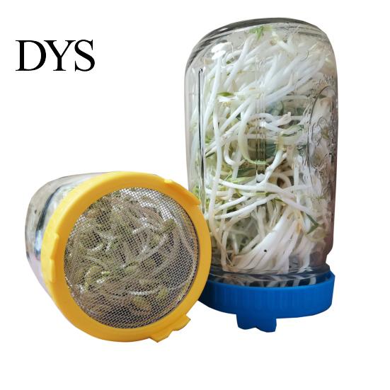 Sprouting Lid Easy To Clean Good Drainage Mason Jar Germinating Plastic Sprout with Stainless Steel Screen for Household Kit
