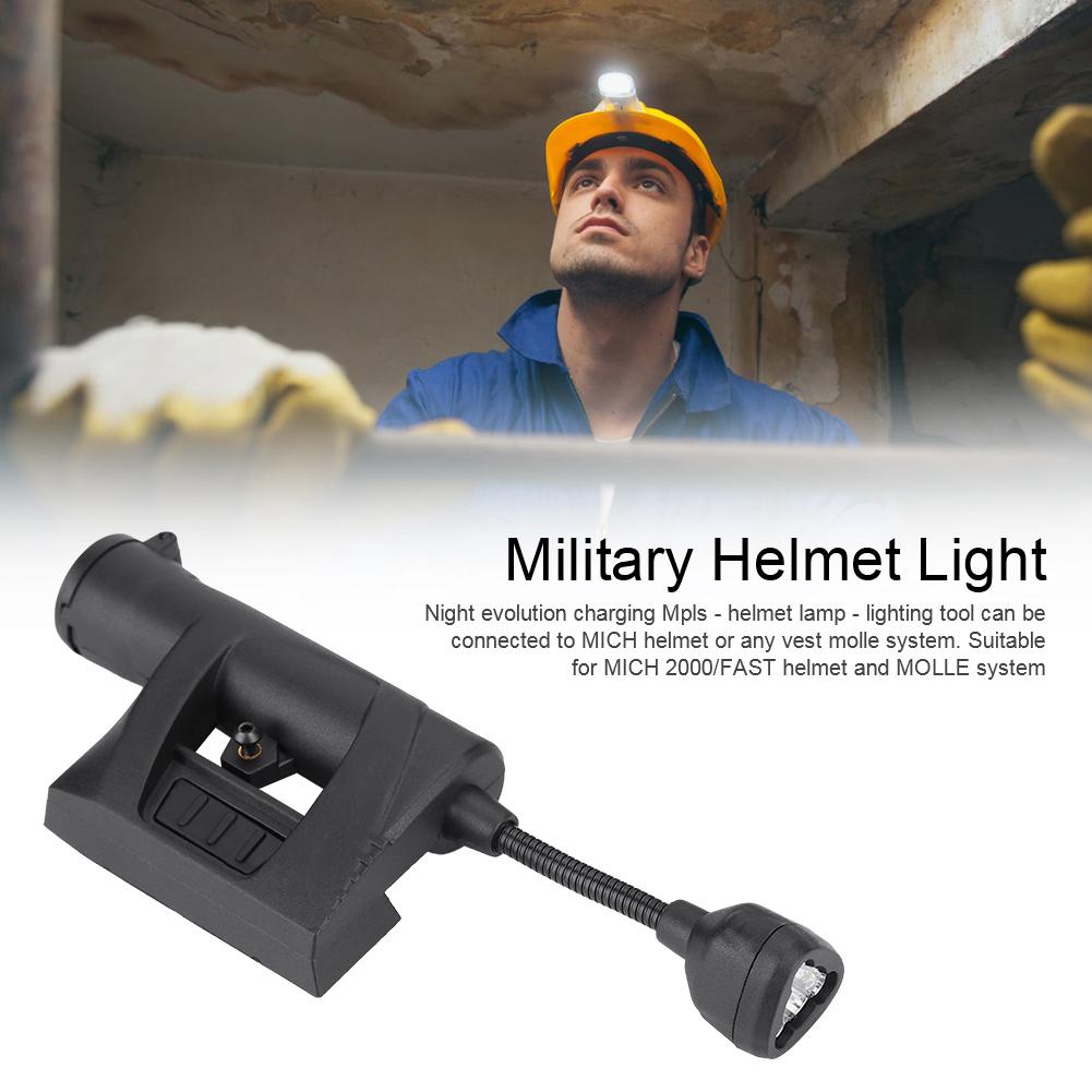 Charge Mpls Night Helmet Light Illumination Tool for Outdoor Hunting Military (Black)