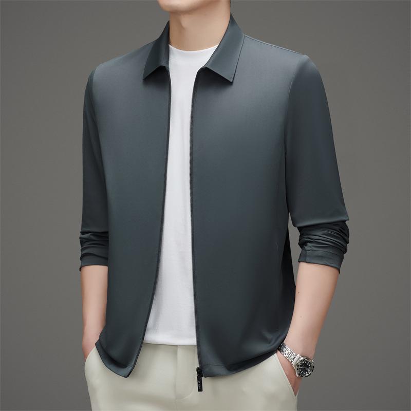 Summer Lapel Sunscreen Clothes Men's Summer Light and Thin Business Casual Outdoor Breathable Jacket Loose Dad Outfit