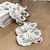 Children’s Sneakers, Girls’ New Summer Style, Single-Mesh Breathable, Odor-Proof, Soft-Soled Kids’ Shoes, Girls’ White Dad Shoes