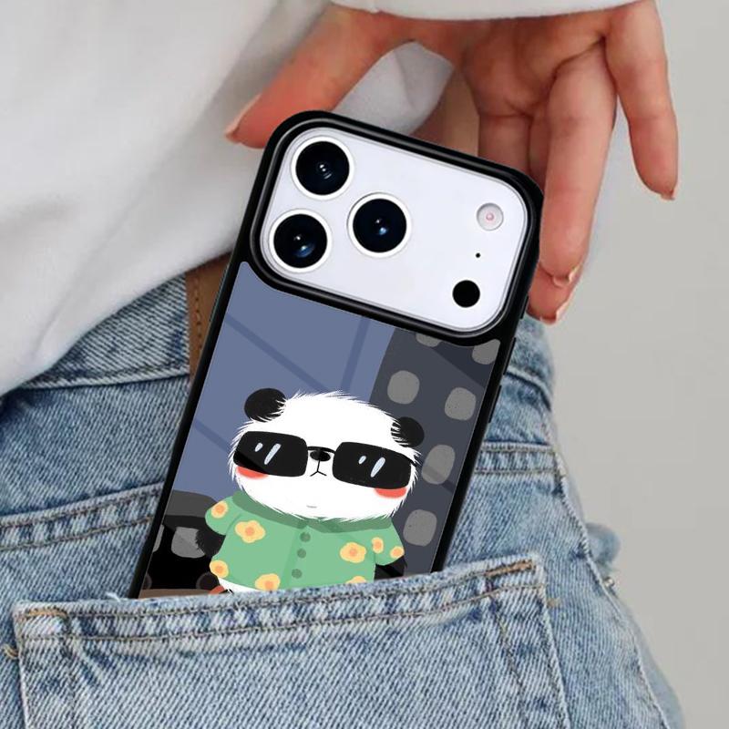 

Cartoon Cute Panda Bear Phone Case for iPhone 16e 15 14 13 12 17 Pro Max Plus Air 17pro Cover Coque iPhone 16