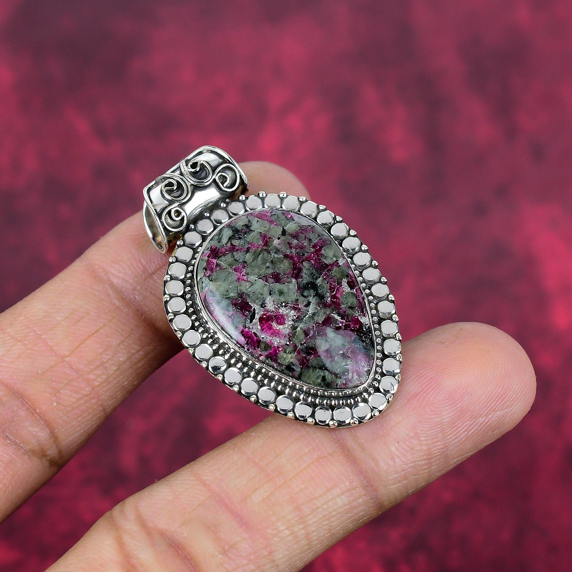 

Подвеска Edulite из цельного серебра 925 пробы, подвеска из драгоценного камня ручной работы, подарок жене, абсолютно новая подвеска 1.77 Inches