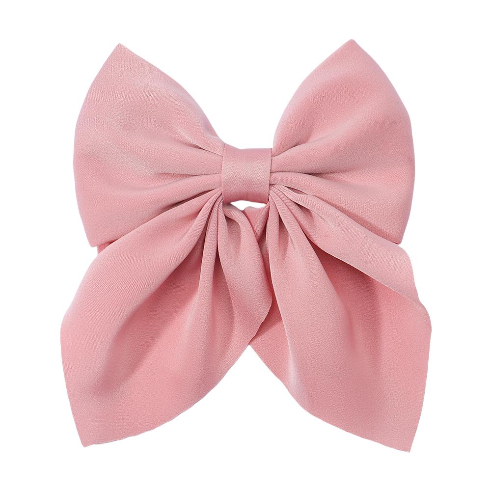 New Elegant Bow Ribbon Hair Clip Fashion Simple Solid Satin Spring Clip Hair Pin Headband with Clips Girls Hair Accessories