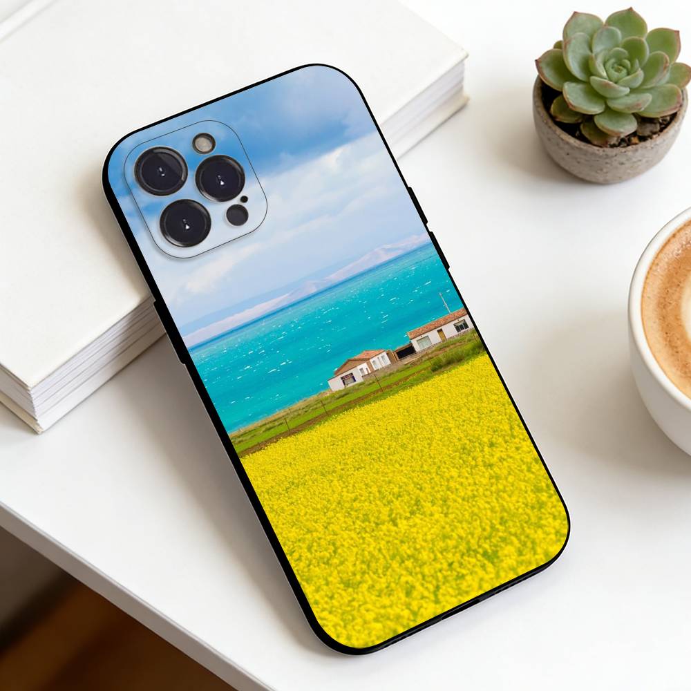 

autumn colors For iPhone 16,15,14,13,12,11,XS,XR,X,8,7,Pro,Max,Plus,mini Silicone Black Cover iPhone14ProMax