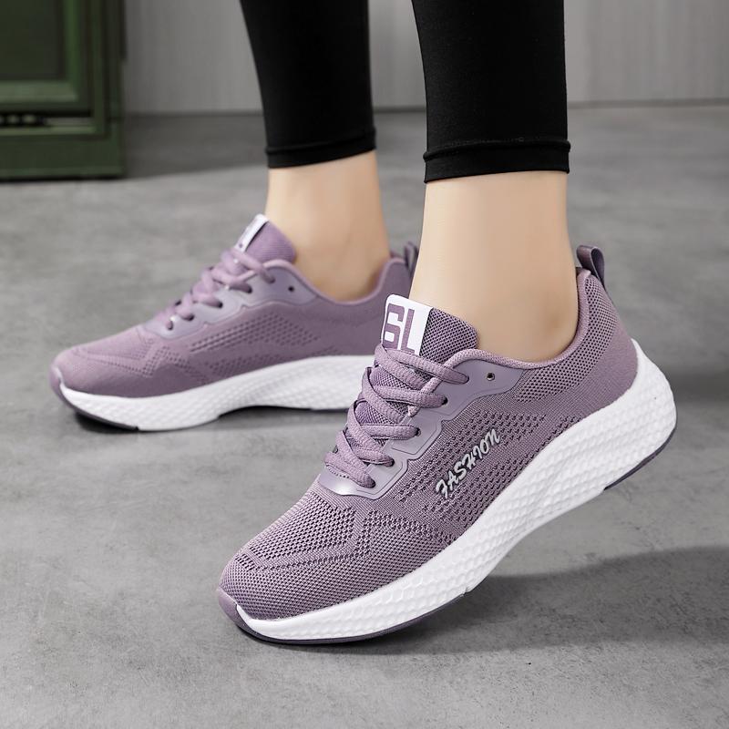Spring and autumn new sports shoes women's shoes all-match lightweight non-slip casual running shoes women's mesh breathable thi