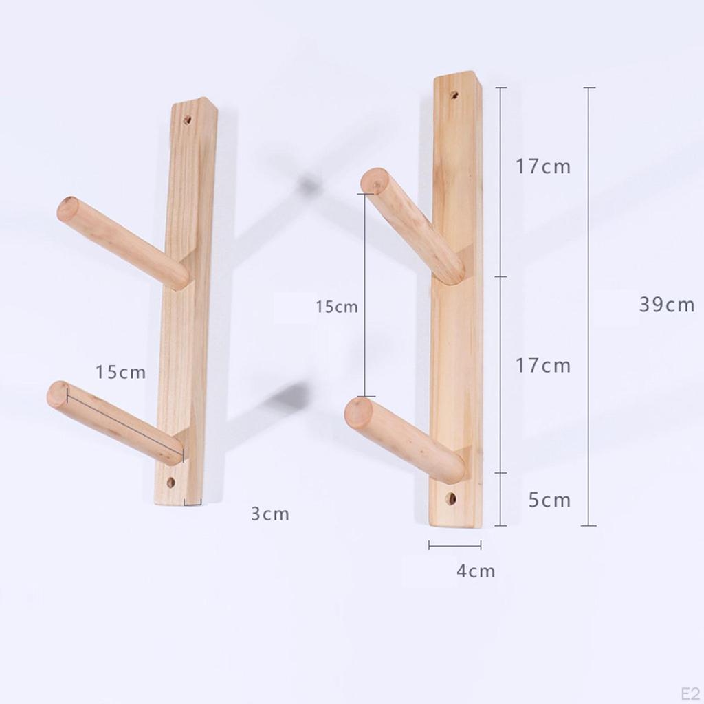 2 Pieces Wood Yoga Mat Storage Rack Gym Organizer Holder for Skateboard