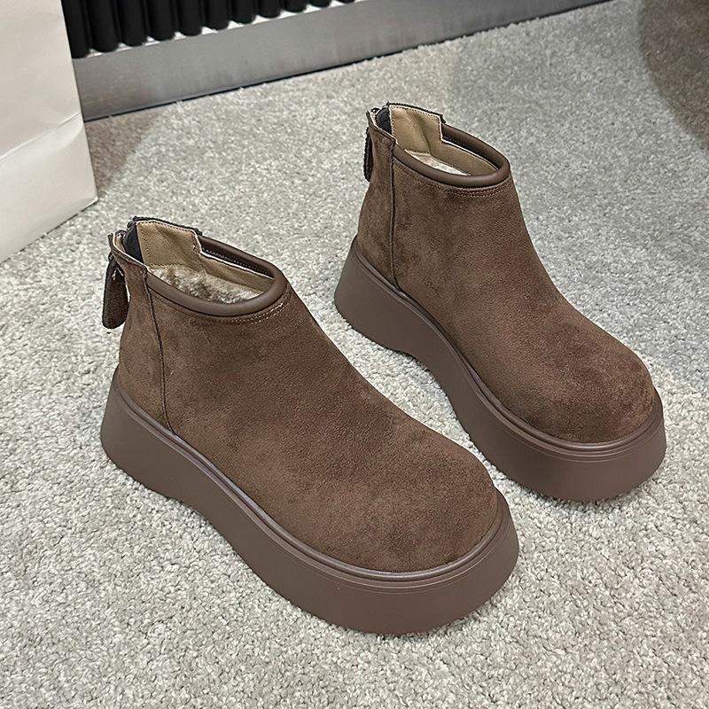 

Популярные ботинки Boken женские 2025 зима новые теплые зимние ботинки женские ретро стиль Гонконга платформа высокий верх хлопковые туфли женские 40