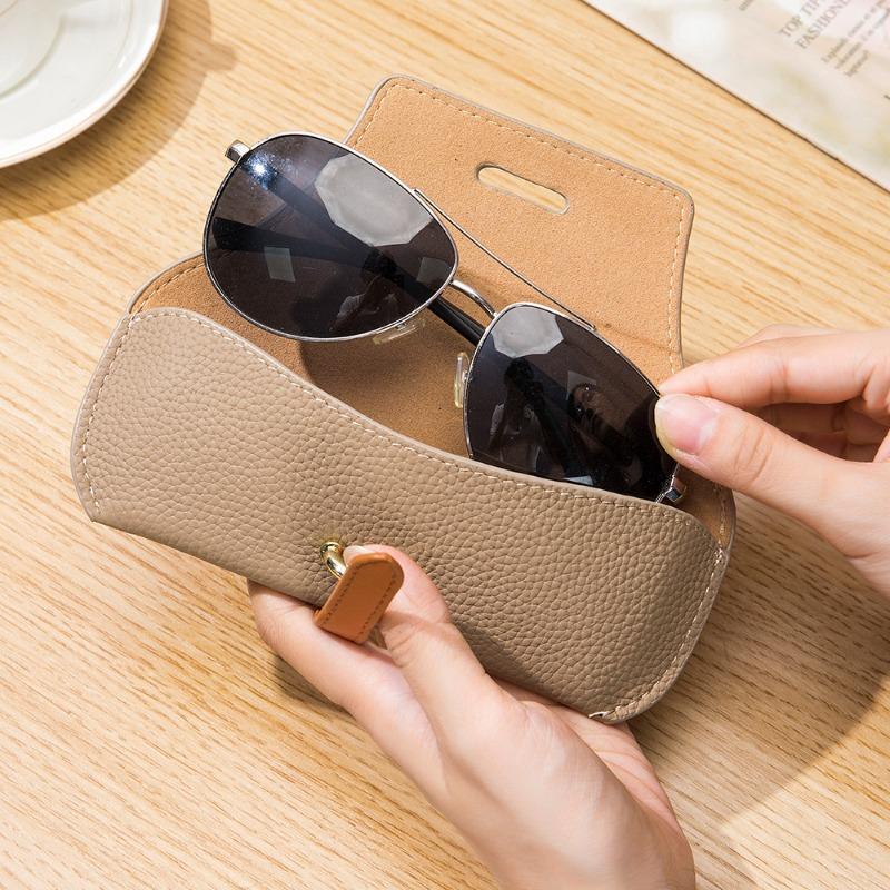 New Creative Portable Glasses Bag, Sunglasses Storage Bag, Genuine Leather, Literary and High-value Ins Sunglasses Box, Men's and Women's Tide