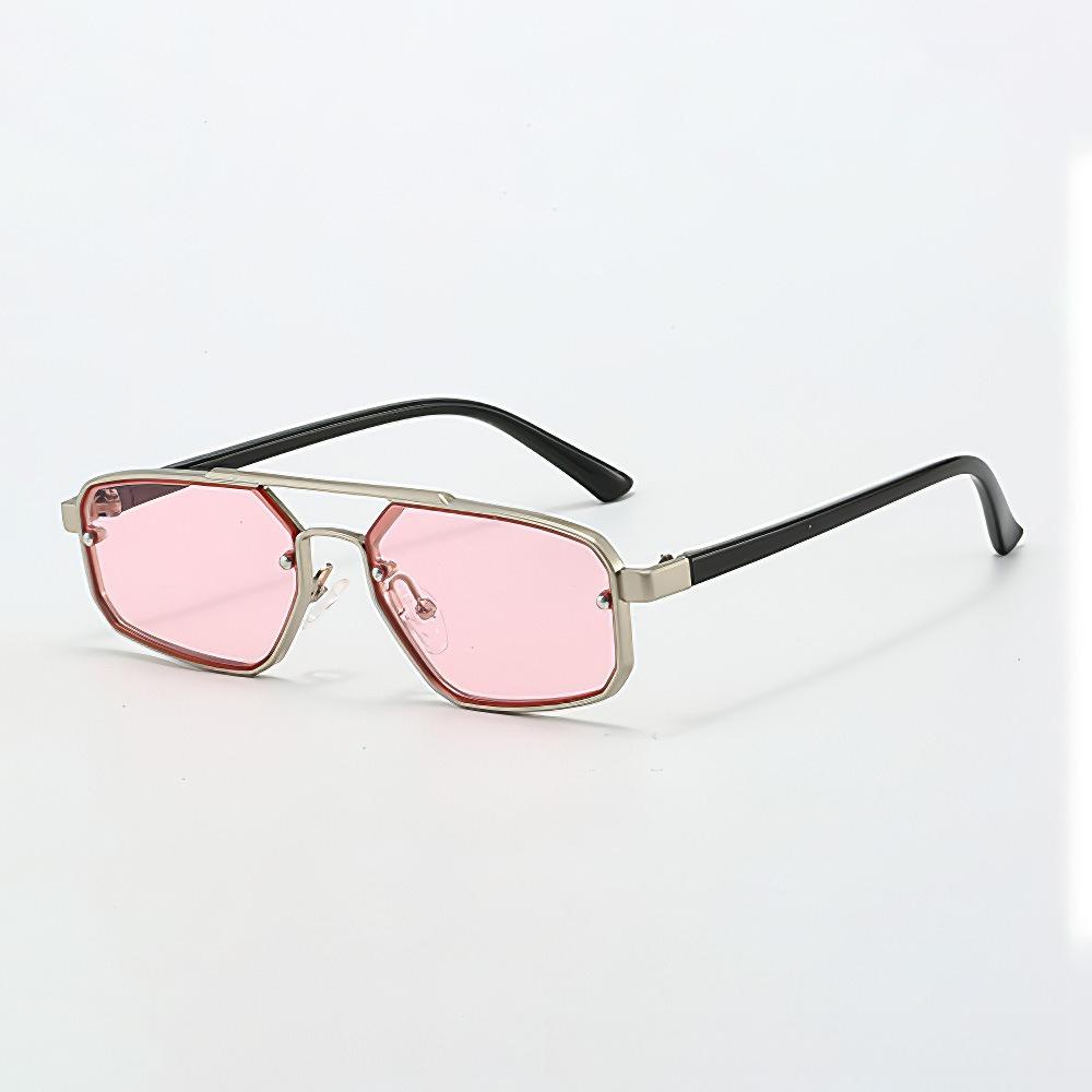 Women Trendy Luxury Steampunk Sunglasses Fashion Metal Double-Bridge High-End Large-Frame Shades Eyewear Classic Driving Shades