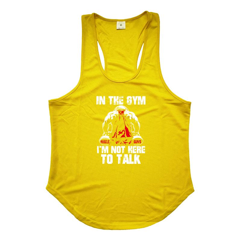 

Muscleguys Gym Tank Top Men Running Vests Fitness Clothing Mens Bodybuilding Stringer Tanktop Summer Sports Clothing Male Sleeveless Shirt XXL жовтий