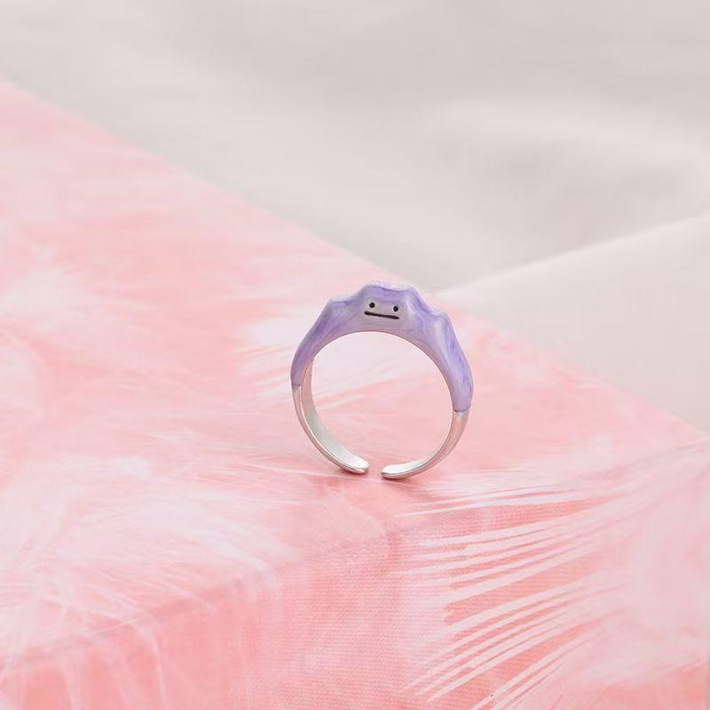 Pokemon Dratini Couple Ring S925 Silver Anime Peripheral Opening Adjustable Cartoon Accessories Fashion Gift