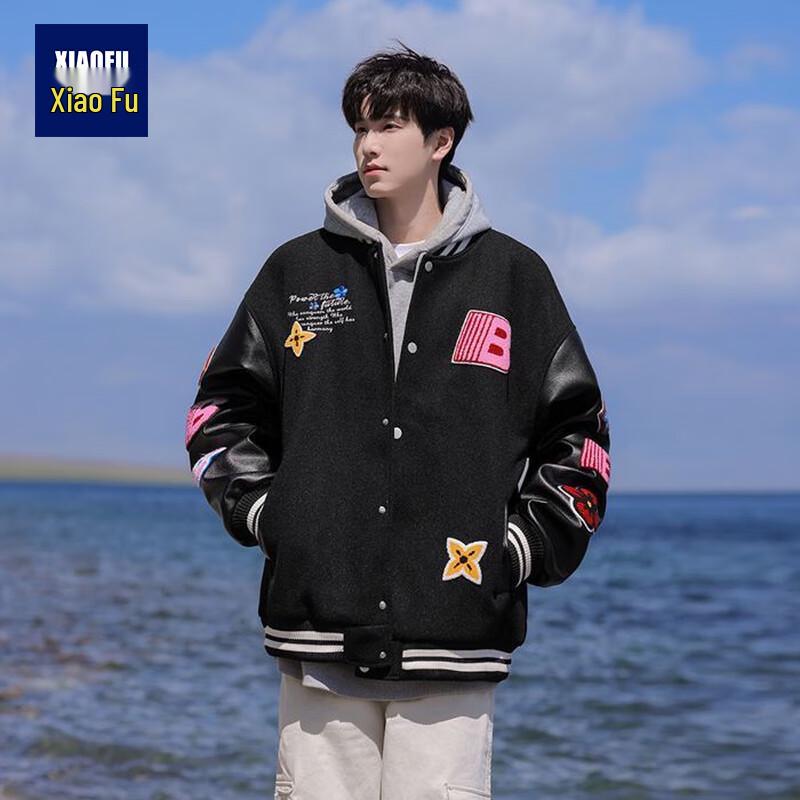 

Men s American High Street Loose Fit Baseball Jacket
