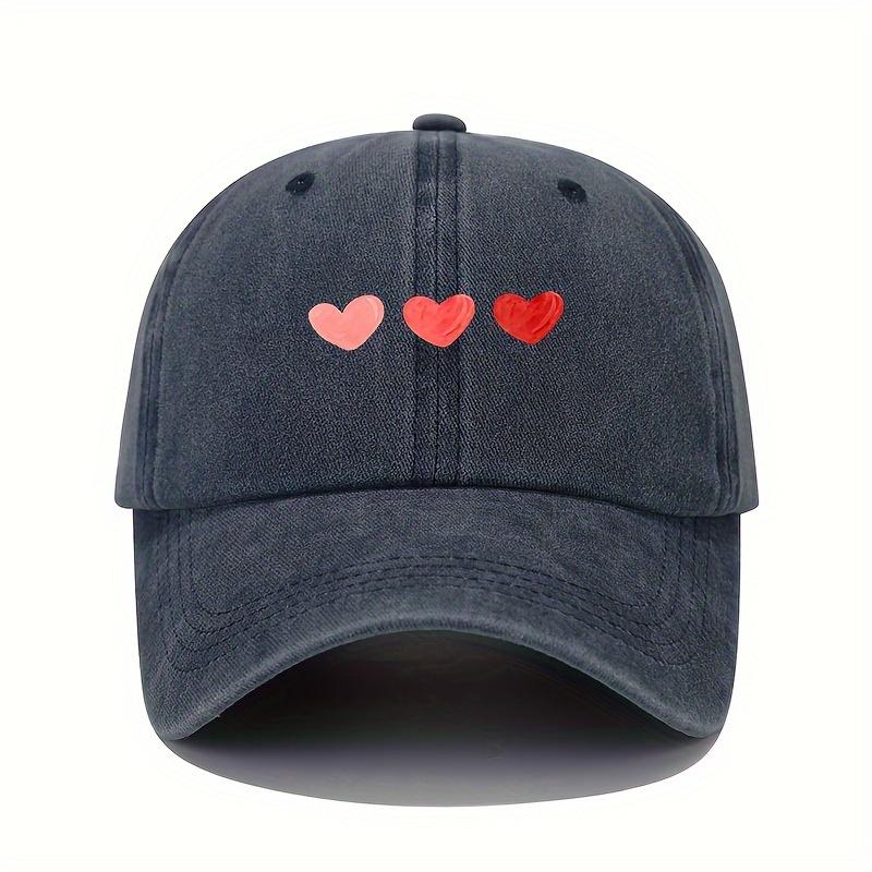 Valentinstag Liebesmotiv Baseballkappe Retro Leichte Waschbare Kappe Verstellbare Damen Sonnenhut