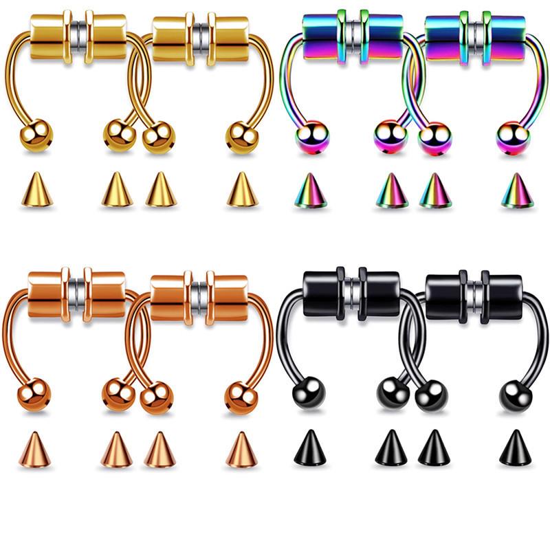 Magnetic Titanium Steel Fake Horseshoe Nose Ring - Non-Piercing Jewelry