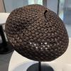Small Fragrance Style Beret Hat For Women Summer Breathable Knitted Fashion Accessory