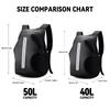 Mochila de Motocicleta 50L Mochila Grande Multifuncional para Motociclistas Bolsa Impermeável para Capacete Bolsa Refletiva para Viagem de Bicicleta