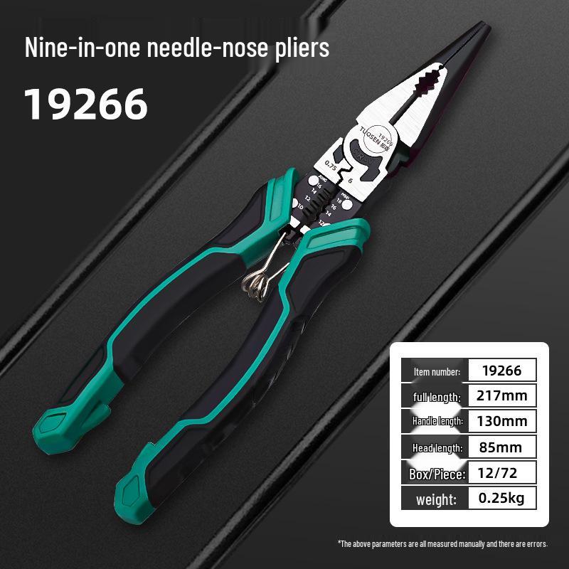 Tuosen Multi-Functional Nickel-Iron Pliers: 6-inch & 8-inch Angled Jaw Wire Cutters for Electricians