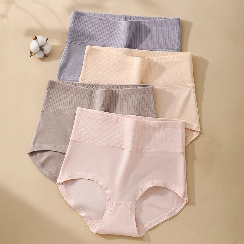

ZJX 4 шт./компл. Женское нижнее белье, трусы, с высокой талией, хлопковые трусики, дышащие женские трусы 3XL