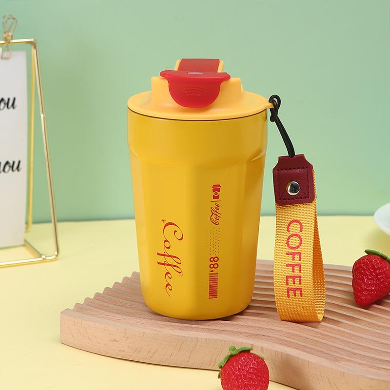 

Новая модная чашка для кофе из нержавеющей стали, портативная веревочная удобная чашка, высокий уровень внешнего вида, чашка для кока-колы 420ml