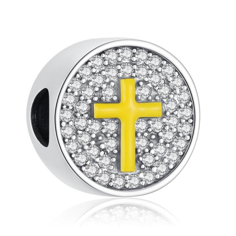 New Cross Charms The Virgin Mary Angel Pendant Beads Necklace Fit Original Copper Bracelets Fine Jewelry Diy Gift